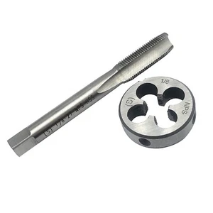 1/8"-27 NPS Tap and Die Set, Machine Thread Tap and Round Thread Die Right Hand - Picture 1 of 6