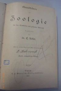 Grundlehren der Zoologie für öffentlichen+privaten Unterricht- Dr. C.Keller 1887 - Bild 1 von 7
