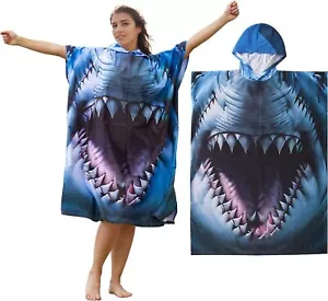Tirrinia Surf Poncho Changing Towel Lightweight Surf Hooded Beach Robe Quick Dry - Picture 1 of 7