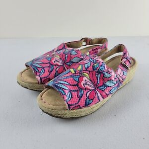 Naturalizer Praline Espadrille Slingback Platform Floral Sandals Soft 7.5 Pink