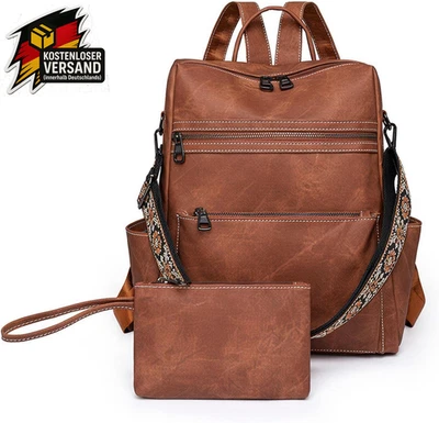 Damenrucksack klein elegant PU Leder wasserdicht city anti-diebstahl modern schu - Bild 1 von 4