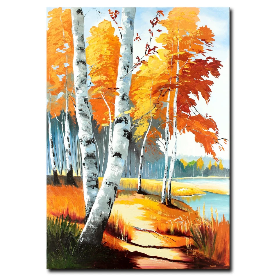 NOVAARTE Acryl Bild Gemälde Birke Abstrakte Malerei Bäume Moderne Kunst ORIGINAL - Bild 1 von 4