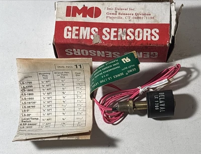 Gems Series LS-1700 BR, BN Float Level Switch 1/8" NPT, 1" Float Diameter 240VAC - Image 1 of 4