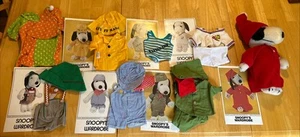 Vintage Snoopy Plush 11 Inch With 8 Snoopy’s Wardrobe Outfits Clothes 1960s - Picture 1 of 13