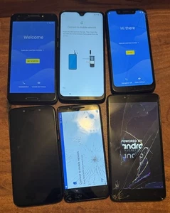 lot of 6 REVVL Plus 2 3701A 5049w XT1952-T Smartphone Fast Ship Cracked Glass - Picture 1 of 2
