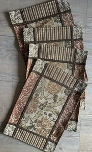 Set 4 tovagliette autunnali arazzo vintage beige verde e ruggine motivo misto CE - Foto 1 di 10