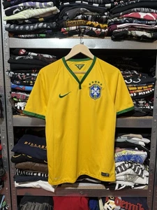Vintage Nike 2014 2015 Home Brazil Soccer Football Yellow Men’s Jersey Szie S - Picture 1 of 16