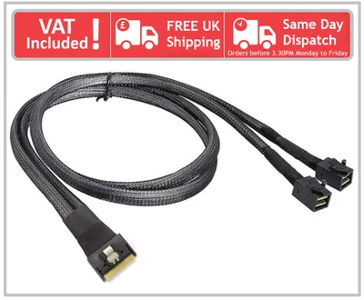 MINI SlimSAS SFF-8654 8i 4.0 to 2X SAS HD SFF-8643 Server Connection Cable 0.8m - Image 1 of 4