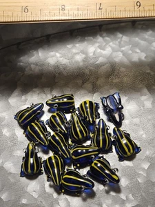 RIESIGE MENGE 15 SEHR LUSTIGE 1" KOBALTBLAUE GLASFROSCHPERLEN - Bild 1 von 1