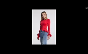 Innovare Denim Alize Ruffle Bodycon Asymmetric Top Size Small - Picture 1 of 6