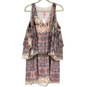 Parker Dress Large Cold Shoulder Pink Floral Shift Dress NWT $398 - Picture 1 of 8