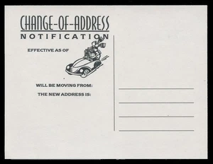 SCOTT #CVUX3-16, UPSS # PB3a1, VARIETY CAC102 - CHG OF ADDRESS, AUTO - NO STAMP - Picture 1 of 3
