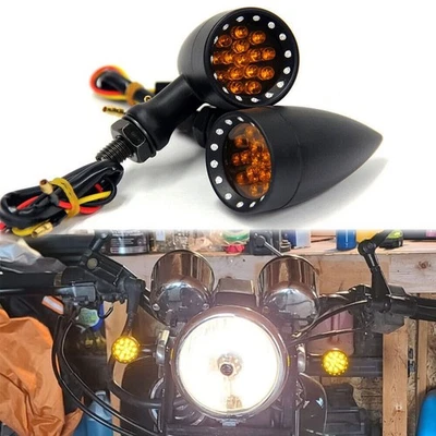Turn Signals Indicators Lights LED Black Aluminum Fits for HONDA VFR800 2002-10 - Image 1 of 4