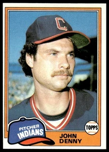 1981 Topps #122 John Denny Cleveland Indians - Imagen 1 de 2
