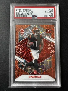 2021 Panini Phoenix Orange Lazer Ja'marr Chase # 105 PSA 10 RC /99  Color Match! - Bild 1 von 2