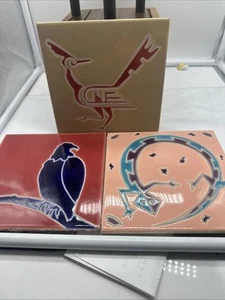 Ciaria Tile Studio Art Ceramic Trivets 3 Southwest Geeko Road Runner  And Eagle - Picture 1 of 8