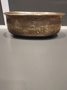 19. Jahrhundert ovaler handgehämmerter Messing Cachetopf 13"X8" - Bild 1 von 13