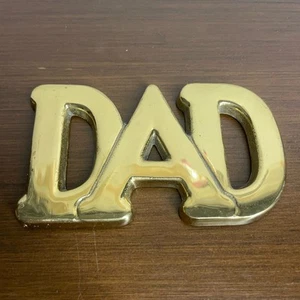 Vintage Brass DAD Paperweight By Russ Fathers Day Desk Office - Picture 1 of 9
