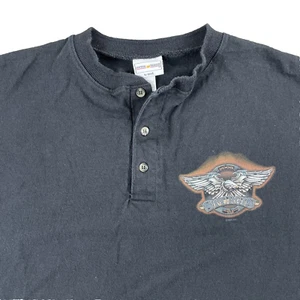 2009 Camiseta Sturgis Henley Para Hombre Ancvil Algodón Pesado Motociclista 2XL Camiseta Y2K - Imagen 1 de 17