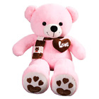 Huge 100cm Giant Pink Teddy Bear Soft Plush Cotton Scarf Bear Toy Doll Stuffed