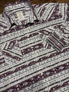 Panhandle Rough Stock Shirt Mens XXL Red White Western Pearl Snap Aztec Cowboy - Picture 1 of 9