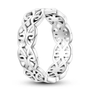 MULA New European Love Forever Wide Finger Ring For Women Jewelry Silver Plated - Picture 1 of 7