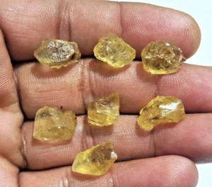 Lote de 7 piezas fantástico topacio imperial crudo tamaño 12-15 mm piedras preciosas sueltas para joyería - Imagen 1 de 6