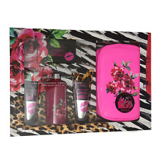 Betsey Johnson Nourishing Body Care Collection Vivid Roses Gift Set 4pcs + Bonus