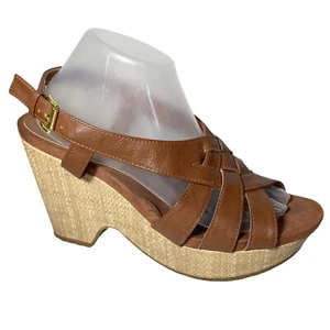 Chaps Wedge Heels 10 Brown Slingback JAIDA - Picture 1 of 8