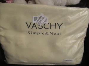 Vaschy Vintage Canvas Messenger Bag W Leather Details Gray BRAND NEW VAMG015GA - Picture 1 of 6
