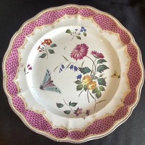 Beautiful Antique Meissen 9 3/4” Porcelain Plate Floral & Butterfly w Provenance - Picture 1 of 15
