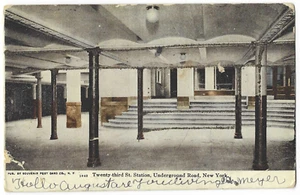 Tarjeta postal de Underground Road New York 23rd St. Station Glitter c1905 - Imagen 1 de 2