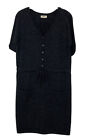 Lands' End Canvas Woman's Short Sleeve Merino Wool Sweater Dress Gray XS