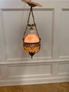 Dollhouse Miniature Artist Hanging Oil Lamp Light Hand Crafted--Vintage--ESTATE