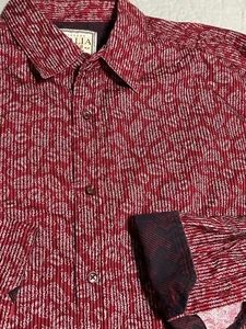 VINTAGE ITALIA Reserved Stack XXL Shirt Long Sleeve ButtonUp Red Flip Cuff Cord - Picture 1 of 11