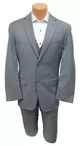 Men's Grey Perry Ellis Suit with Flat Front Pants Two Piece 39R 33W - Picture 1 of 4