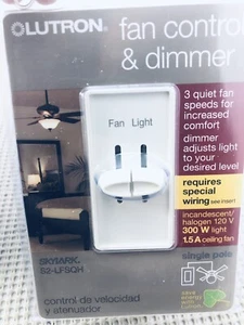 Lutron S2-LFSQH Skylark Fan Control & Dimmer, Color - Light Almond - Picture 1 of 8