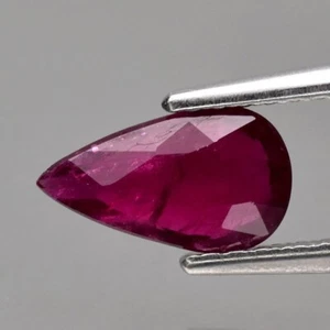 0.91 Ct Natural Purplish-Red Ruby Tanzania Pear Shape Loose Gemstone See Video - Picture 1 of 2