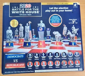 Set scacchi Battaglia per la Casa Bianca 2020 nuovo scatola aperta democratici v repubblicani - Foto 1 di 12