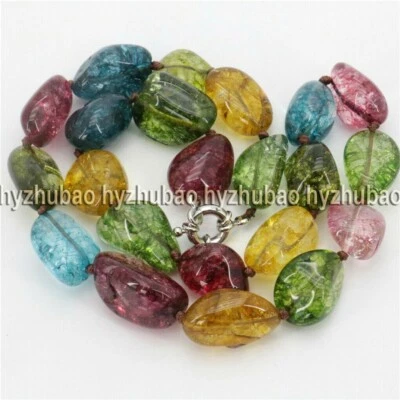 16英寸18英寸22英寸24英寸36英寸12-16毫米多色碧玺宝石金块珠项链 — 第 1/4 张图片