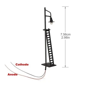 10 Stück Modelleisenbahn 1:100 Einkopf Bahnsteigleuchten mit Leiter Spur N TT Lampen - Bild 1 von 5