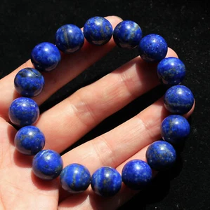 66g 13 mm Natürliches Lapislazuli Armband Rund Edelstein Perlen Blau Perlen Stretch - Bild 1 von 9