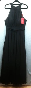 Miss Anne Size 14 Black High Neck Lined Chiffon Style Formal Party Long Dress - Picture 1 of 13