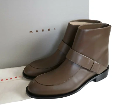$1060 🆕️ Auténticas Botas MARNI Cuero Marrón TOBILLO CHELSEA Zapatos EUR-37 US-7 Foto 1 de 4
