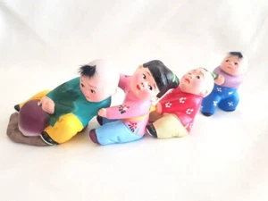Vintage 1980s Set of 4 figurines - Children Pulling a Radish - Picture 1 of 10