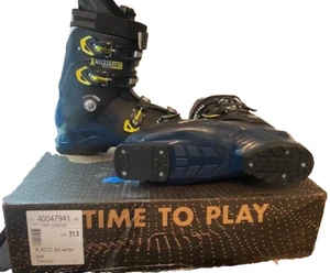 New! Salomon X Access 80 Wide Ski Boots Men's 2022-Sz 31.5-Black/Blue - Picture 1 of 5
