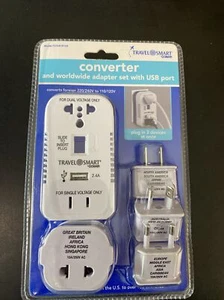Travel Smart by Conair 2 Outlet Converter Set with USB Port - Picture 1 of 2