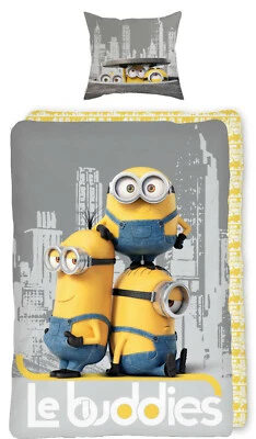 MINIONS DESPICABLE ME ROTARY SINGLE DUVET SET BEDDING 100% COTTON