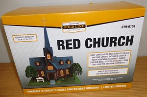 MENARDS O GAUGE #279-6151 RED CHURCH PRELIT BUILT BUILDING LIONEL TRAIN LAYOUT - Picture 1 of 6