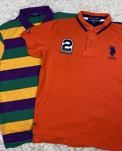 US Polo 2-Pack Shirts Mens XL Short Sleeve Striped Pullover - Picture 1 of 17
